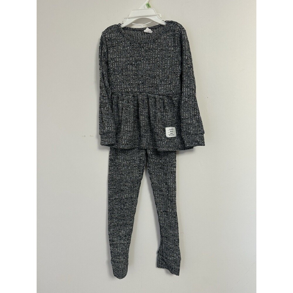 Girls 2pc Set Grey, Cozy, Minimalist 5Y